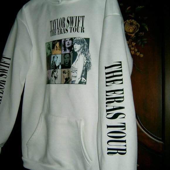 Taylor Swift White Hoodie, The Eras Tour, NEW WITHOUT TAG, Size Youth M - Picture 3 of 4